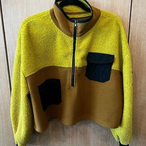 Urban Outfitters cropped multi-colored fleece